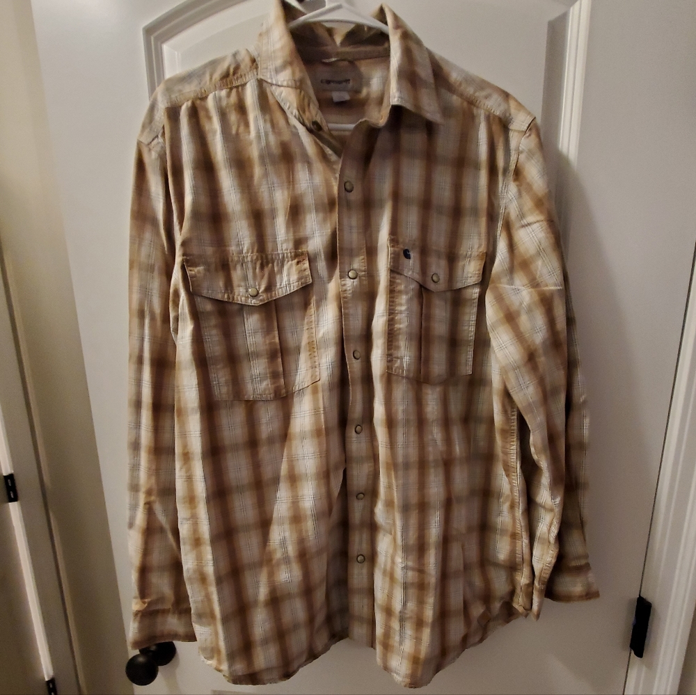 Mens Carhartt long sleeve button down.